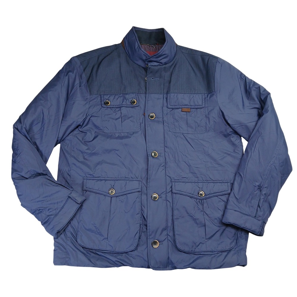 UNTUCKit‎ Mens Blue Quilted Lining Field Jacket Nylon Utility Coat Size Medium